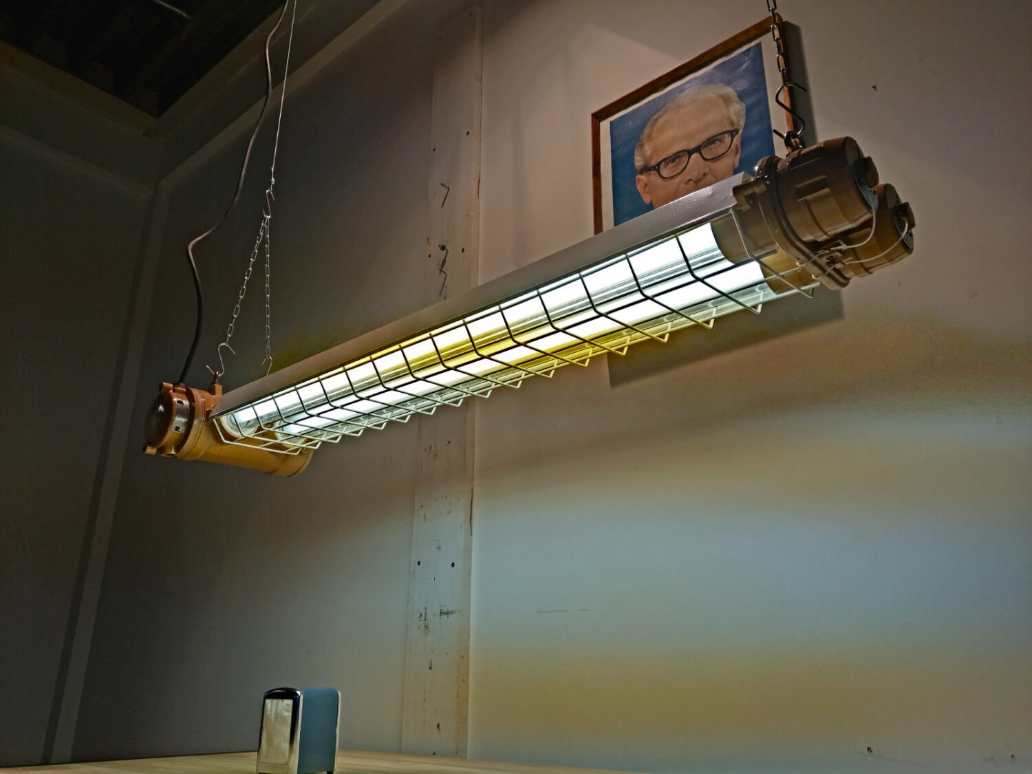 industriële bunkerlamp, kooilamp, vintage, Bauhaus, led lampen, fabriekslamp
