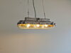 Authentieke industriële hanglamp, vintage designlamp, ook wel U-Boot genoemd. Deze lamp is voorzien van DIMBARE LED lampen in ‘warm wit’, en nieuw bekabeld.