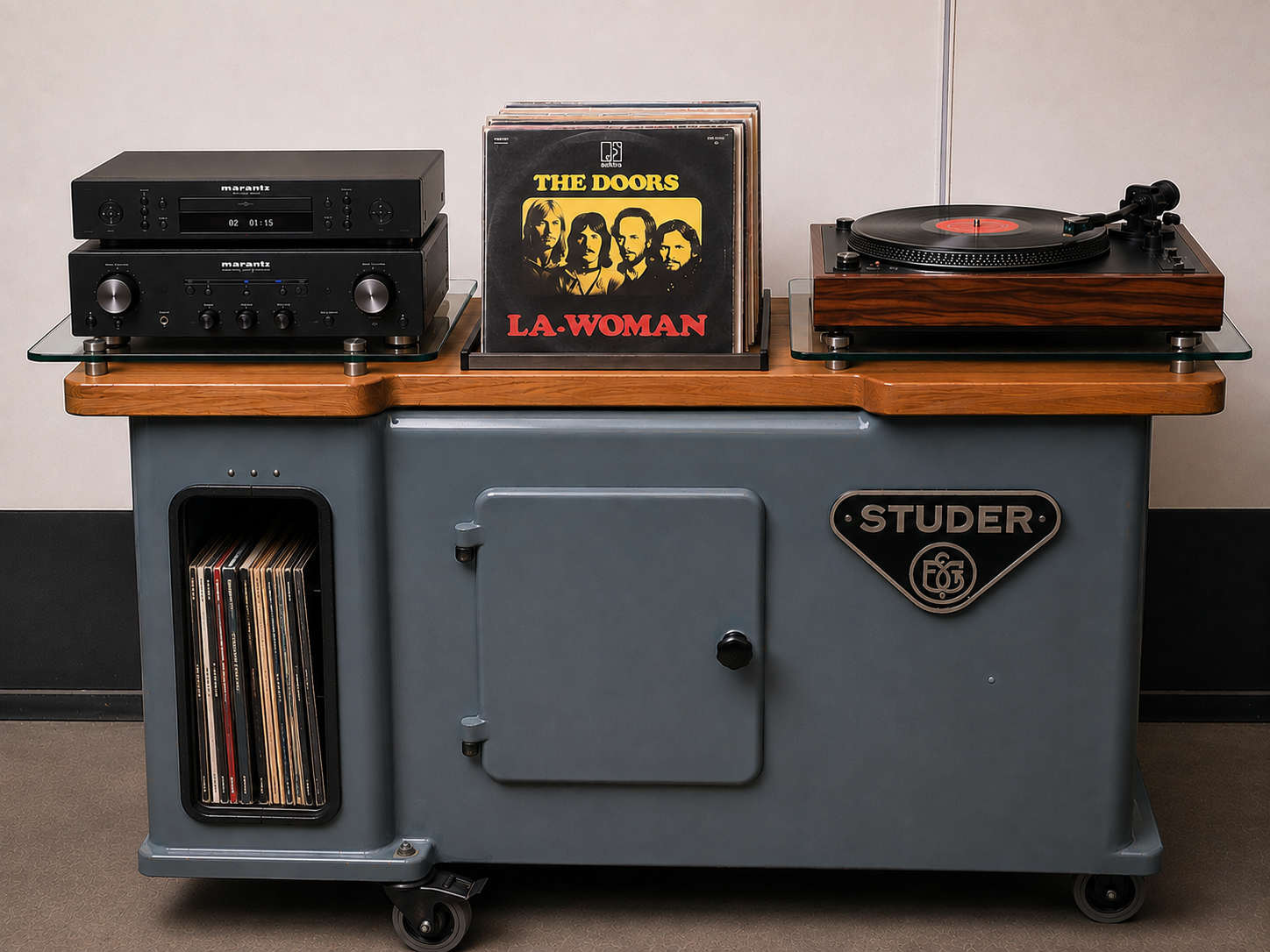 Vinyl platenkast of drankenkast